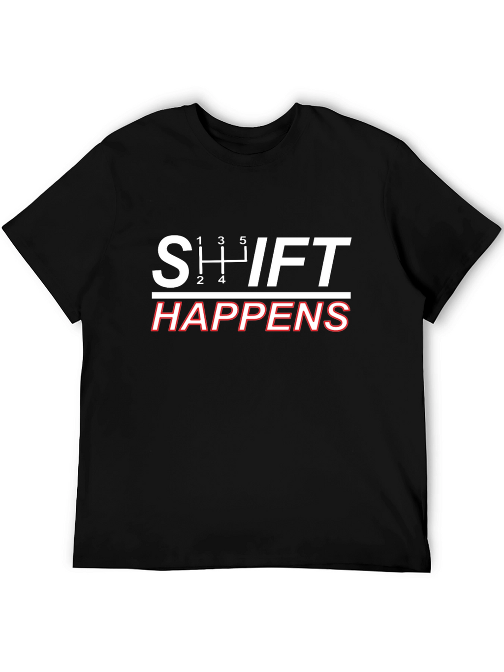 Shift Happens Black Graphic Tee - Gearhead Humor