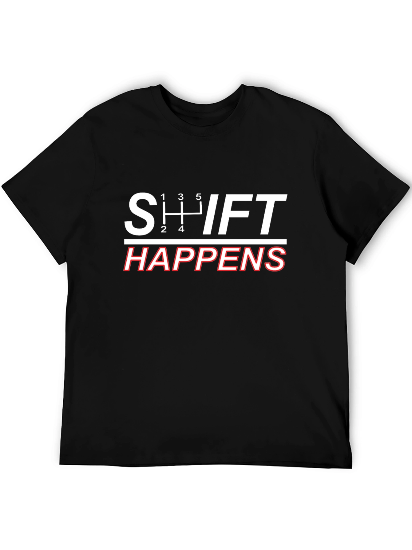 Shift Happens Black Graphic Tee - Gearhead Humor