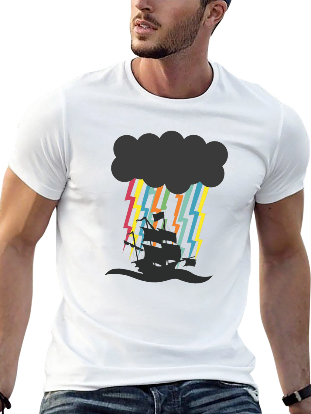 Stormy Seas Graphic Tee - Black