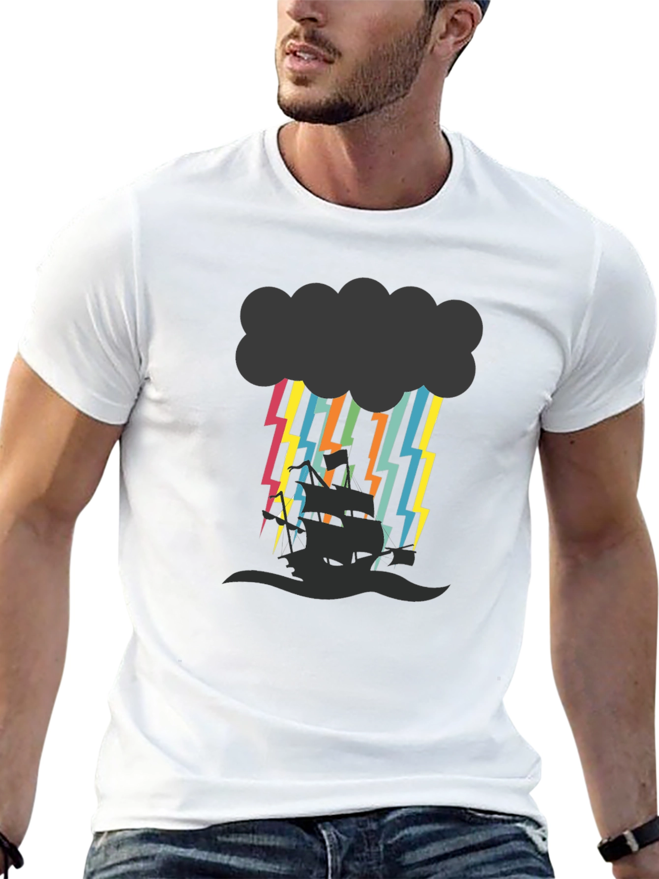 Stormy Seas Graphic Tee - Black