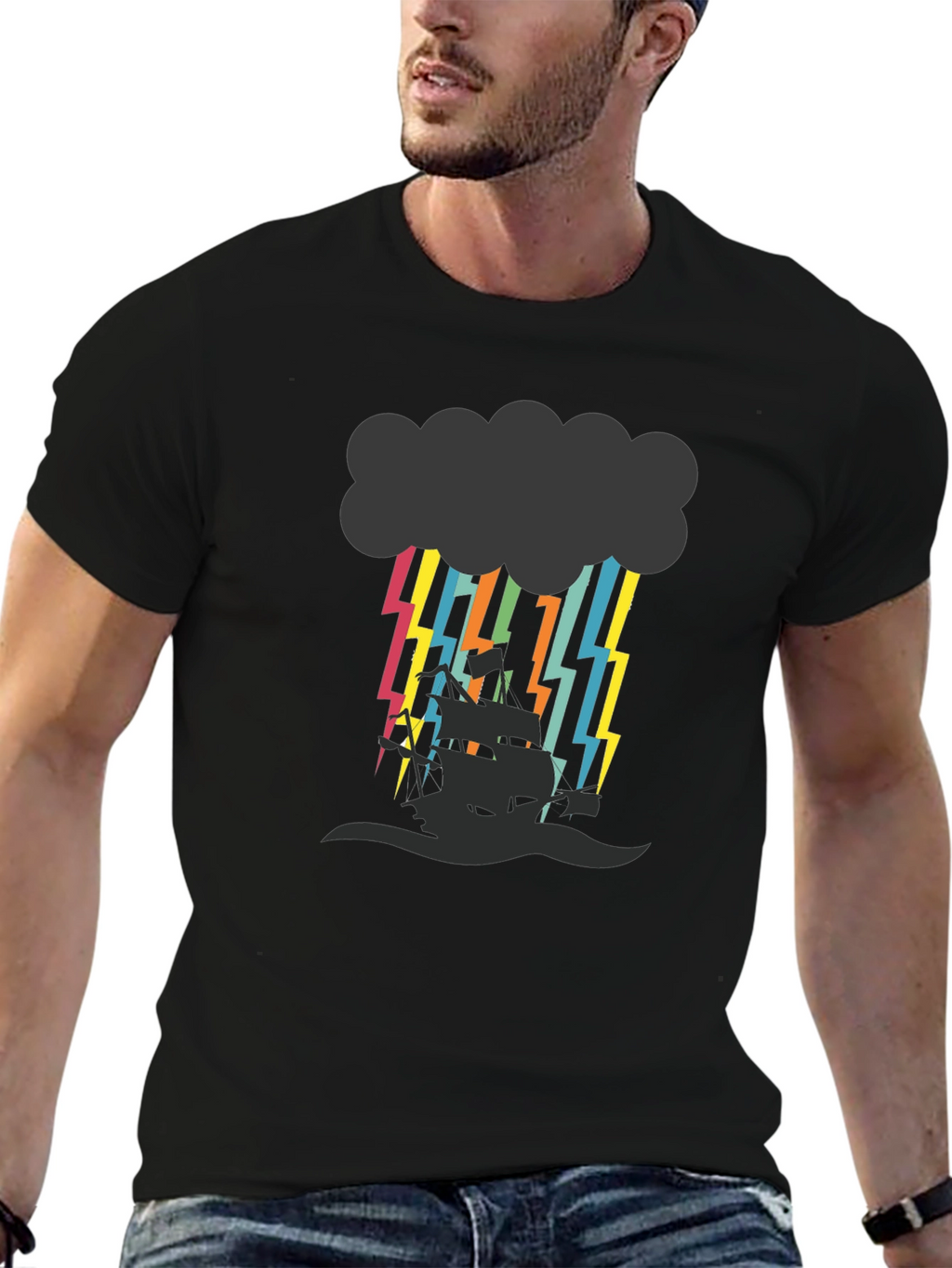 Stormy Seas Graphic Tee - Black