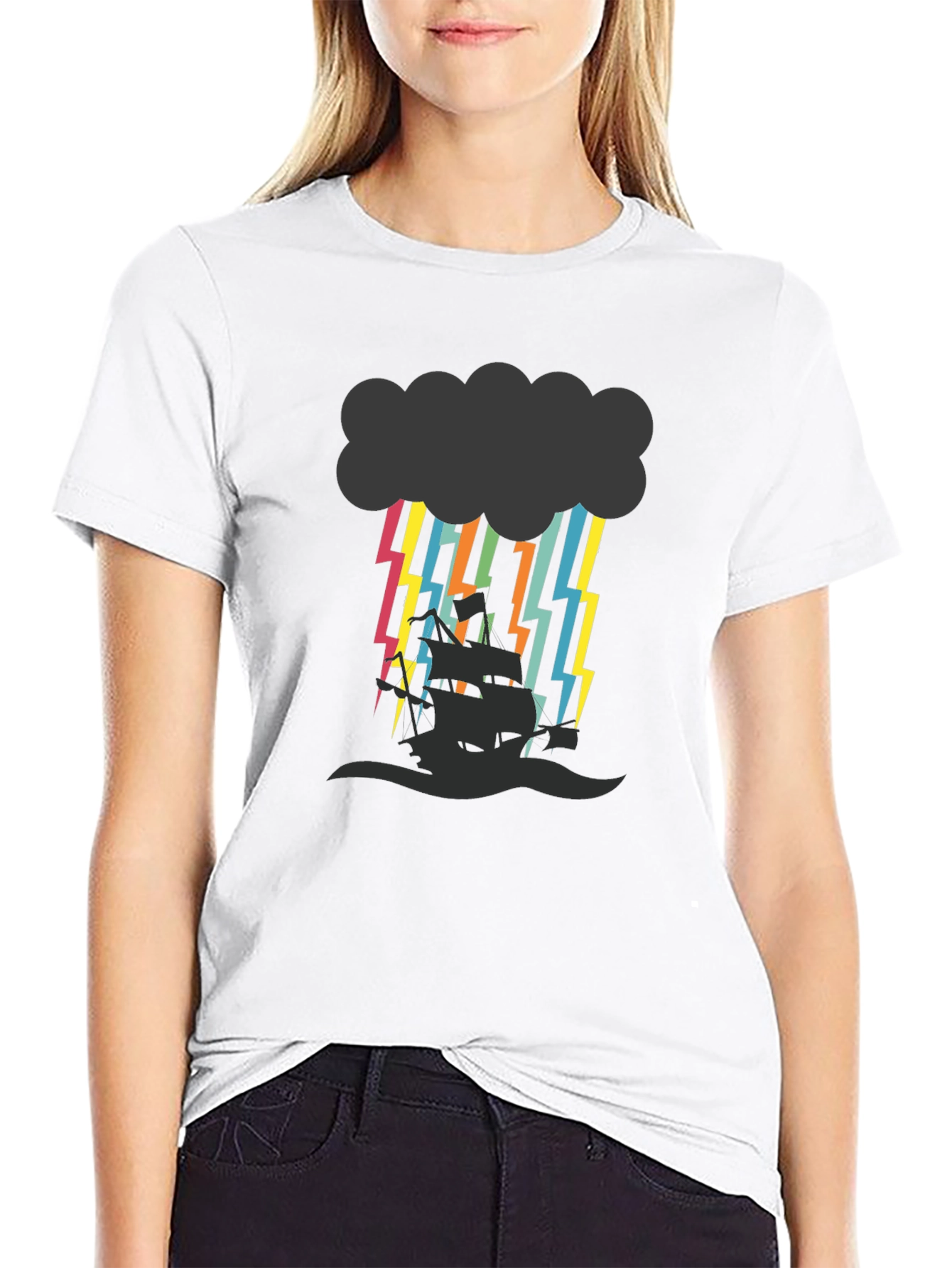 Stormy Seas Graphic Tee - Black