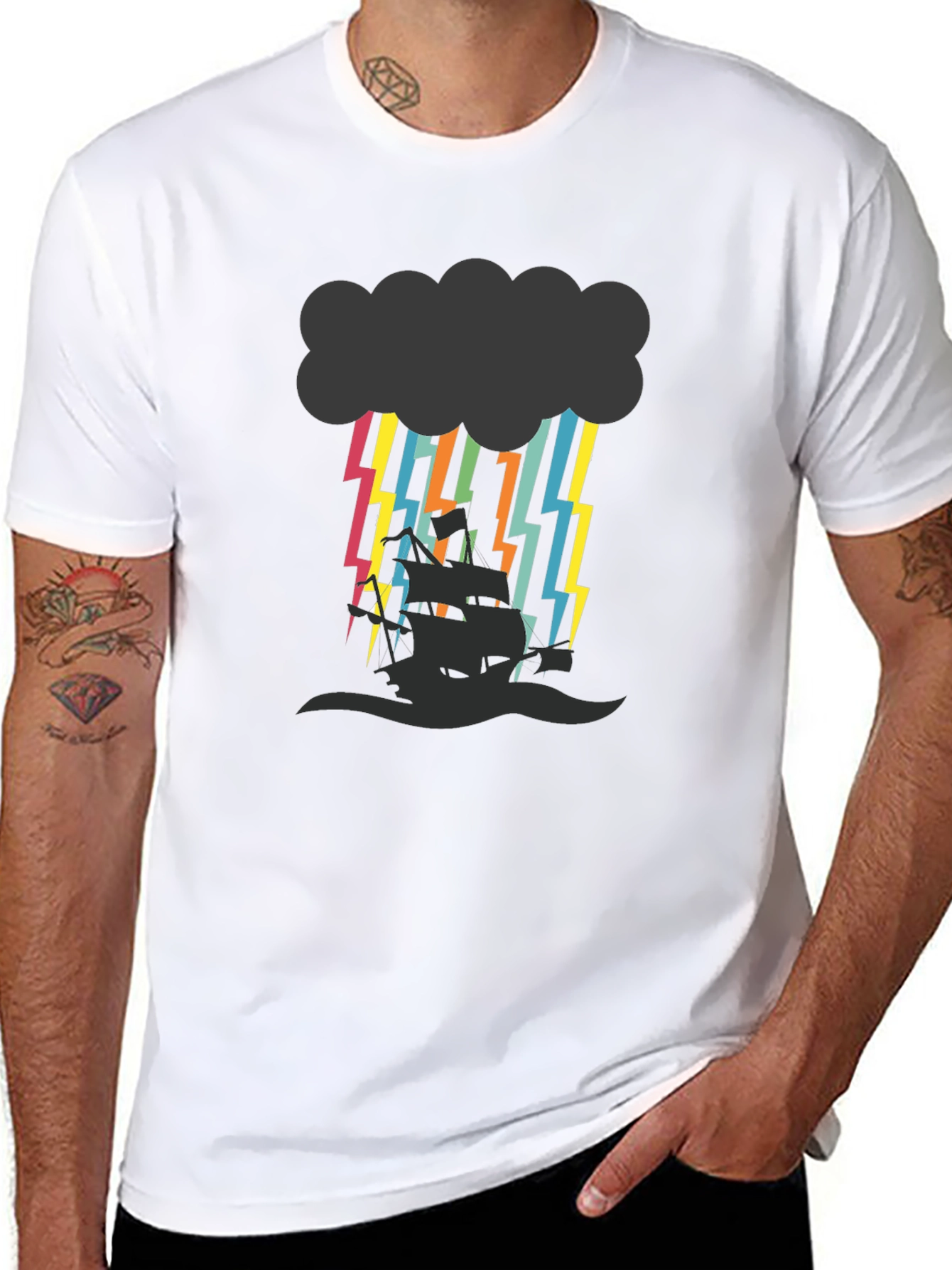 Stormy Seas Graphic Tee - Black