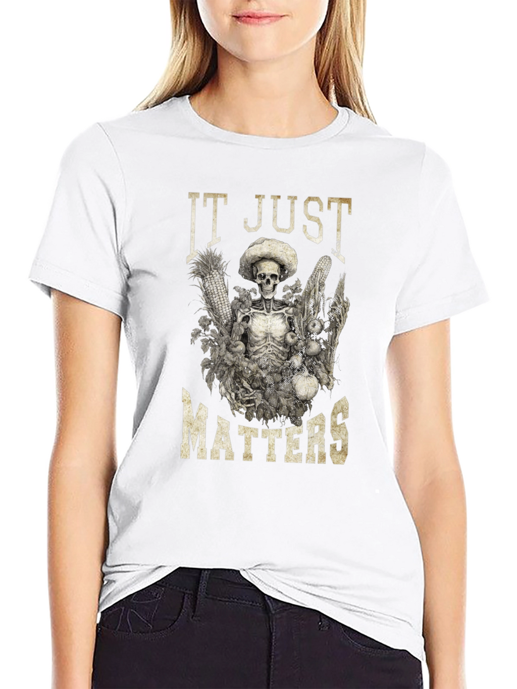 IT JUST MATTERS Skeleton Graphic T-Shirt