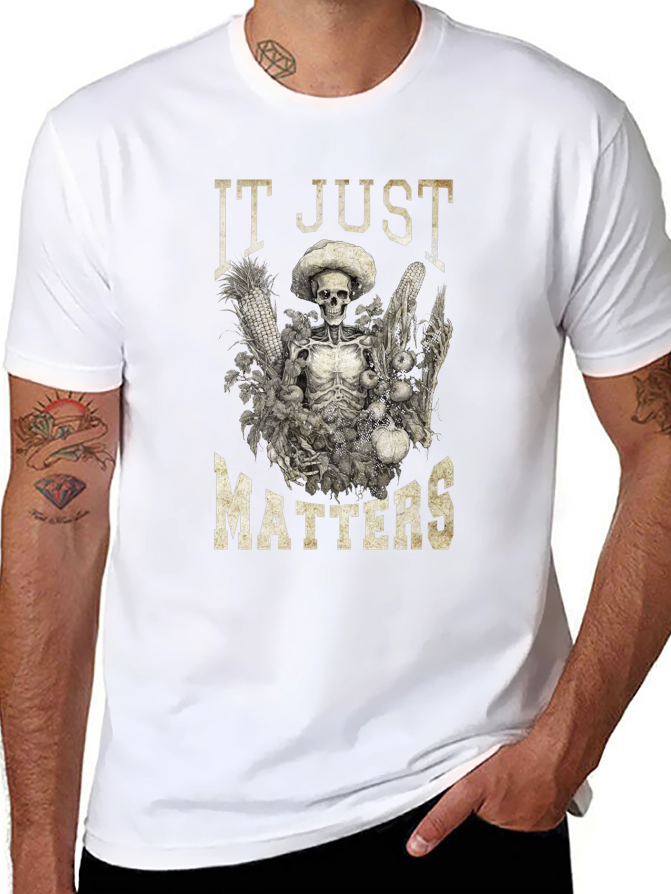 IT JUST MATTERS Skeleton Graphic T-Shirt