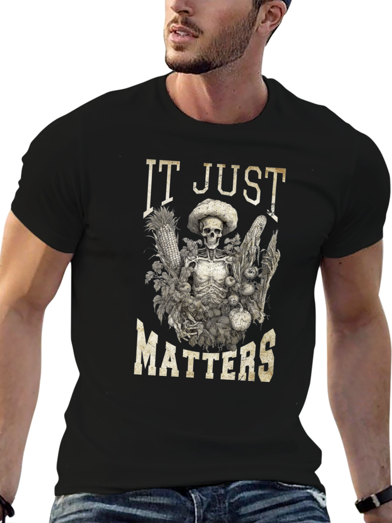 IT JUST MATTERS Skeleton Graphic T-Shirt