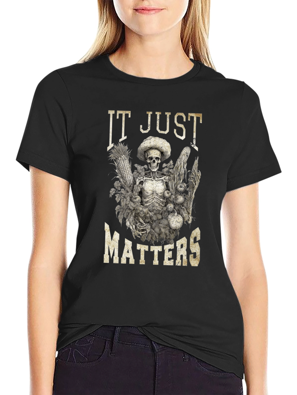 IT JUST MATTERS Skeleton Graphic T-Shirt