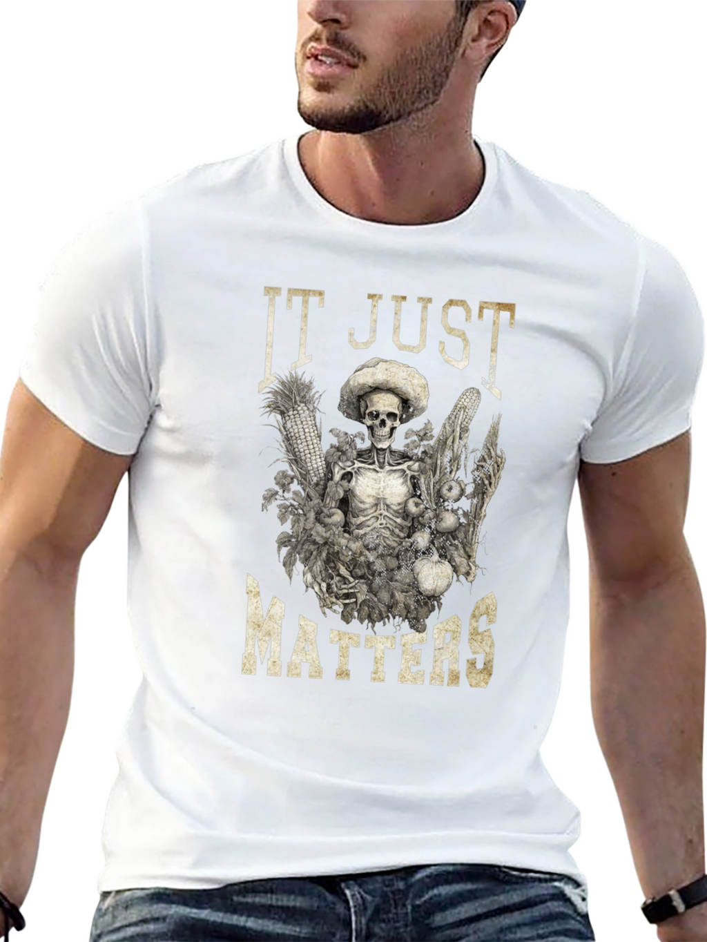 IT JUST MATTERS Skeleton Graphic T-Shirt