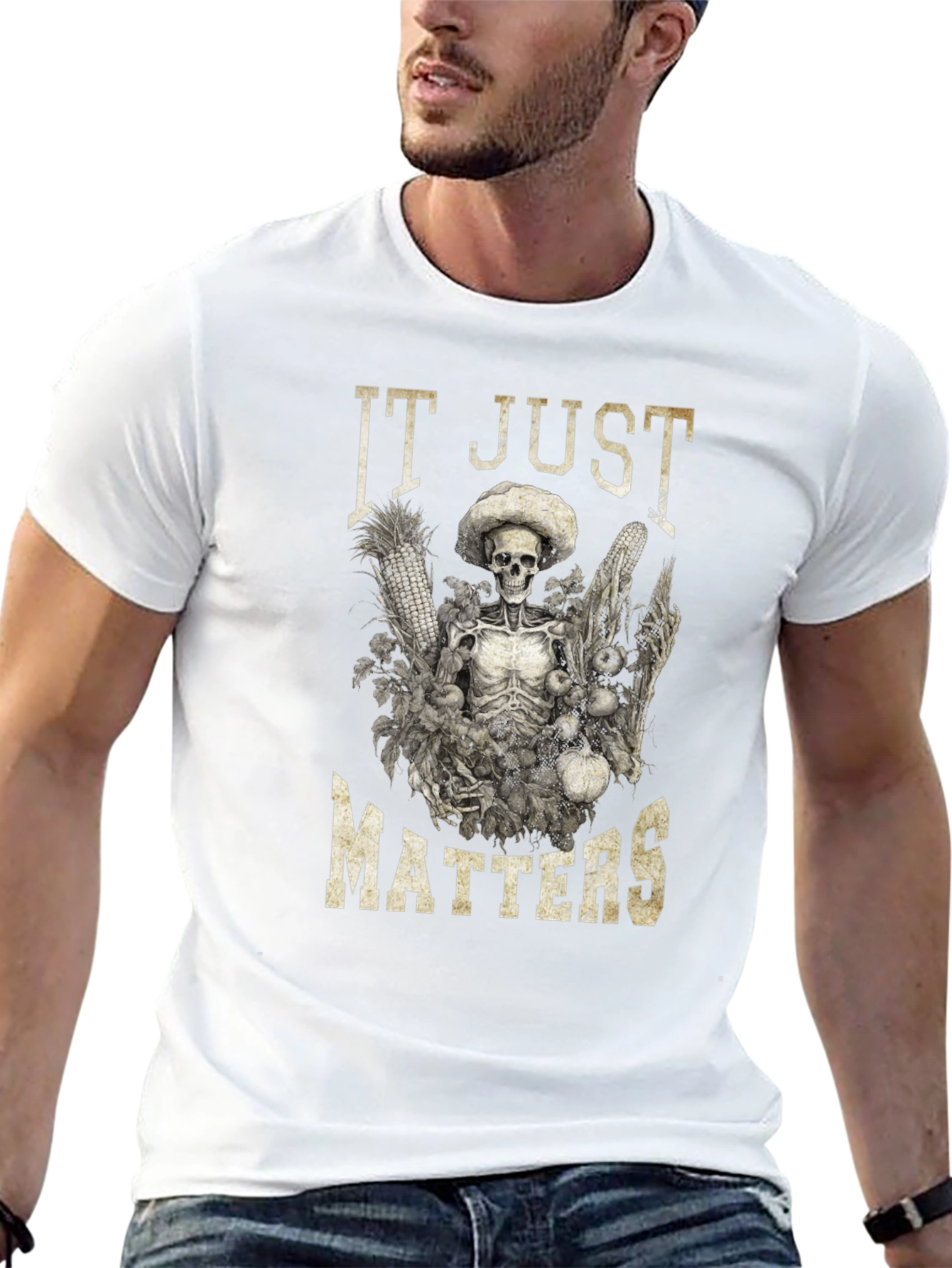 IT JUST MATTERS Skeleton Graphic T-Shirt