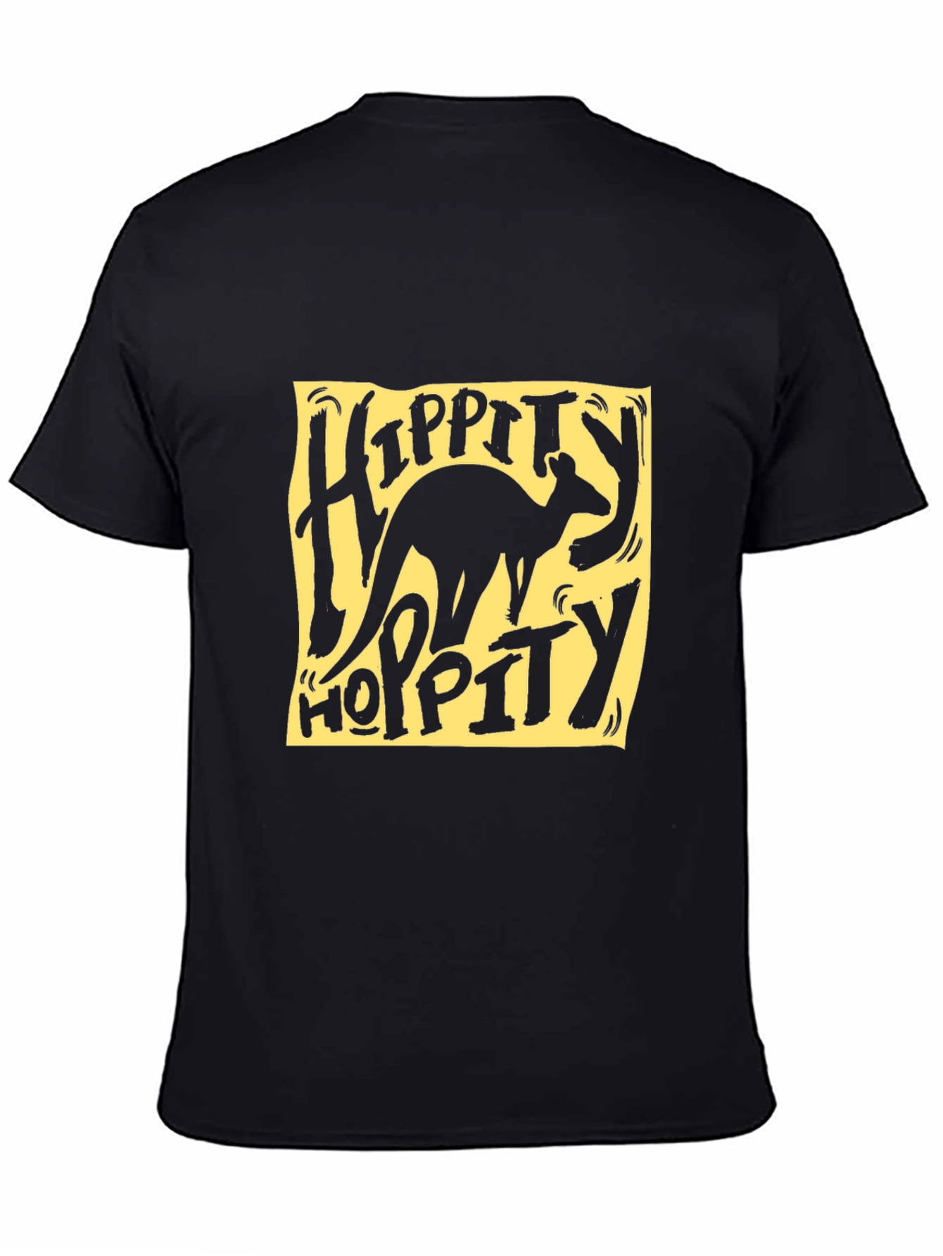 Hippity Hoppity Kangaroo Graphic Tee - Black