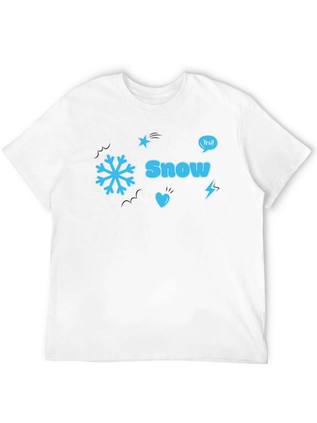 Snow Graphic Black T-Shirt
