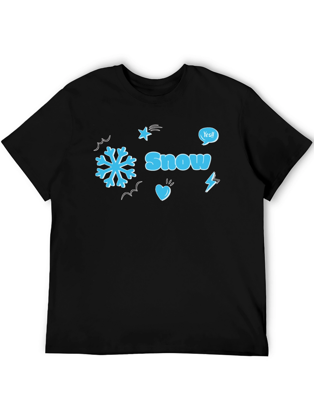 Snow Graphic Black T-Shirt