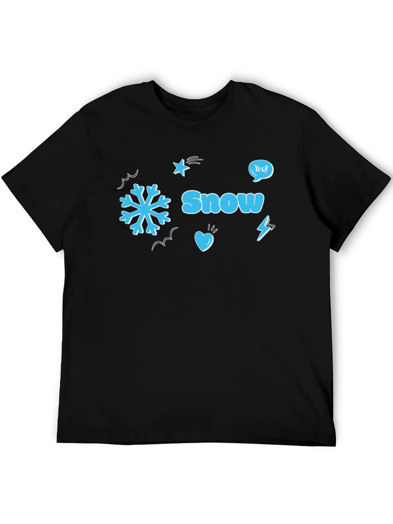 Snow Graphic Black T-Shirt