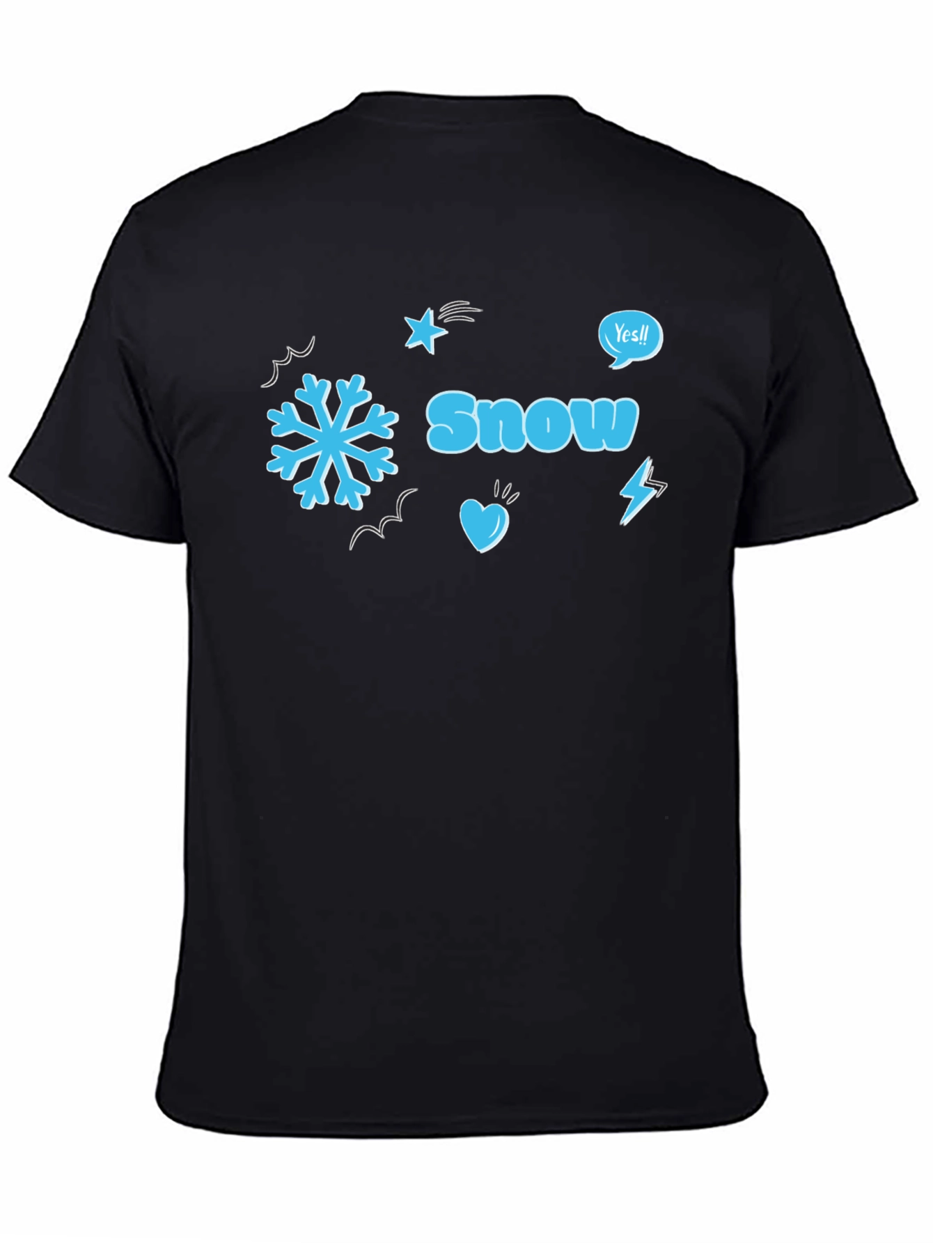Snow Graphic Black T-Shirt