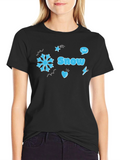 Snow Graphic Black T-Shirt