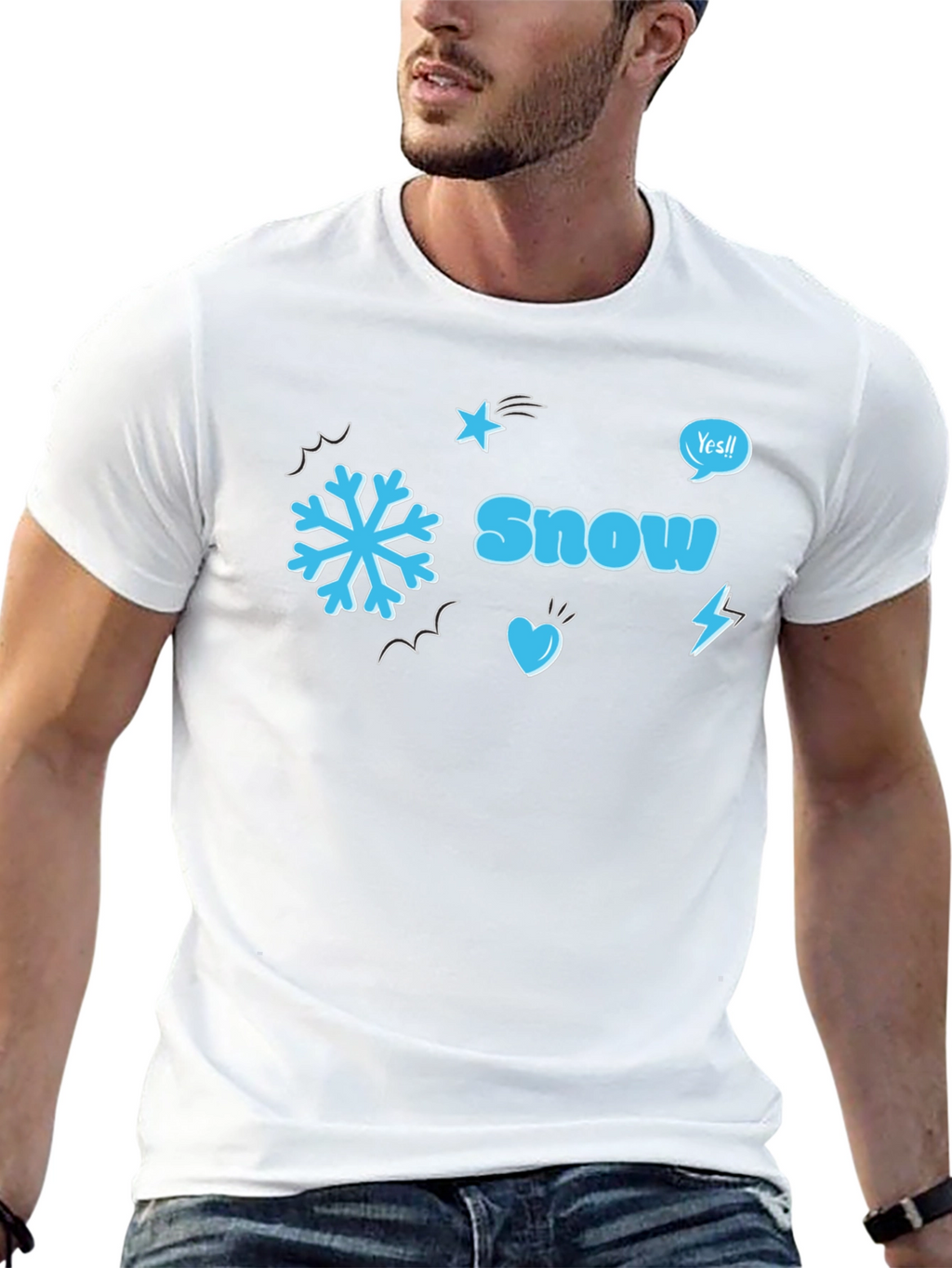 Snow Graphic Black T-Shirt