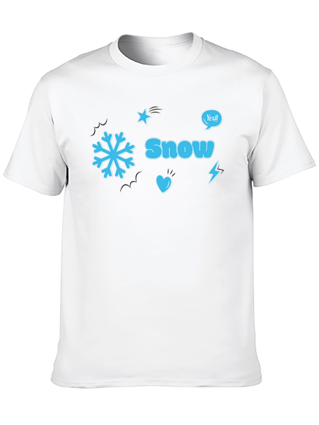 Snow Graphic Black T-Shirt