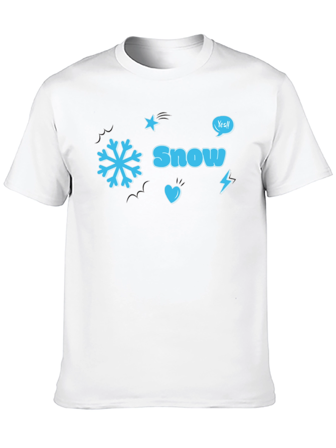 Snow Graphic Black T-Shirt