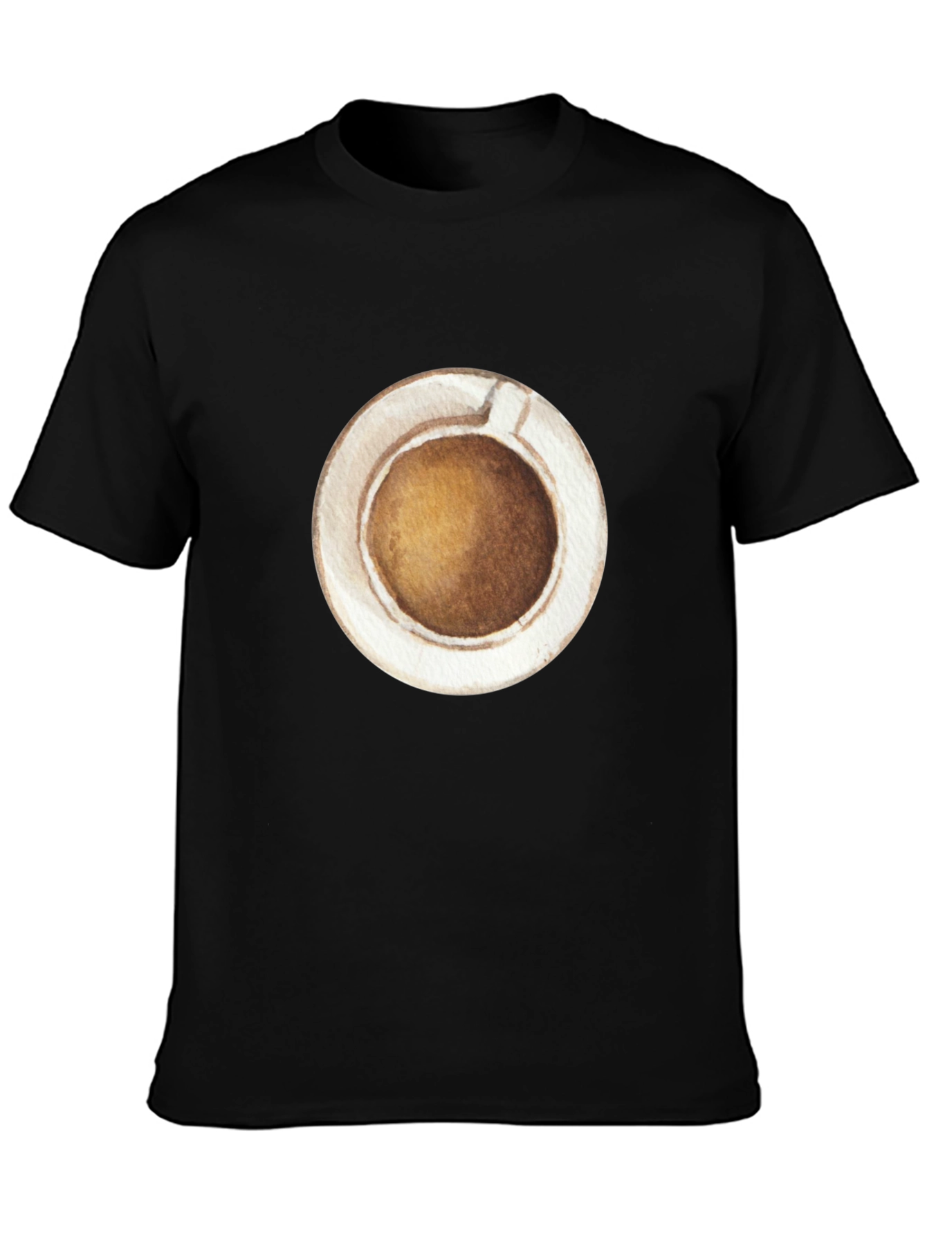 Coffee Cup Graphic Tee - Casual Black T-Shirt