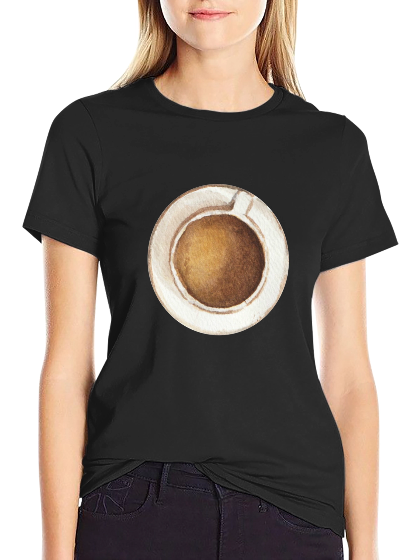 Coffee Cup Graphic Tee - Casual Black T-Shirt