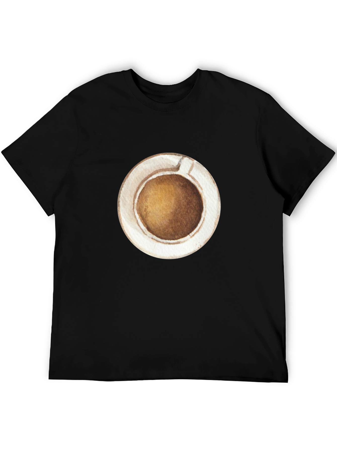 Coffee Cup Graphic Tee - Casual Black T-Shirt