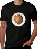 Coffee Cup Graphic Tee - Casual Black T-Shirt