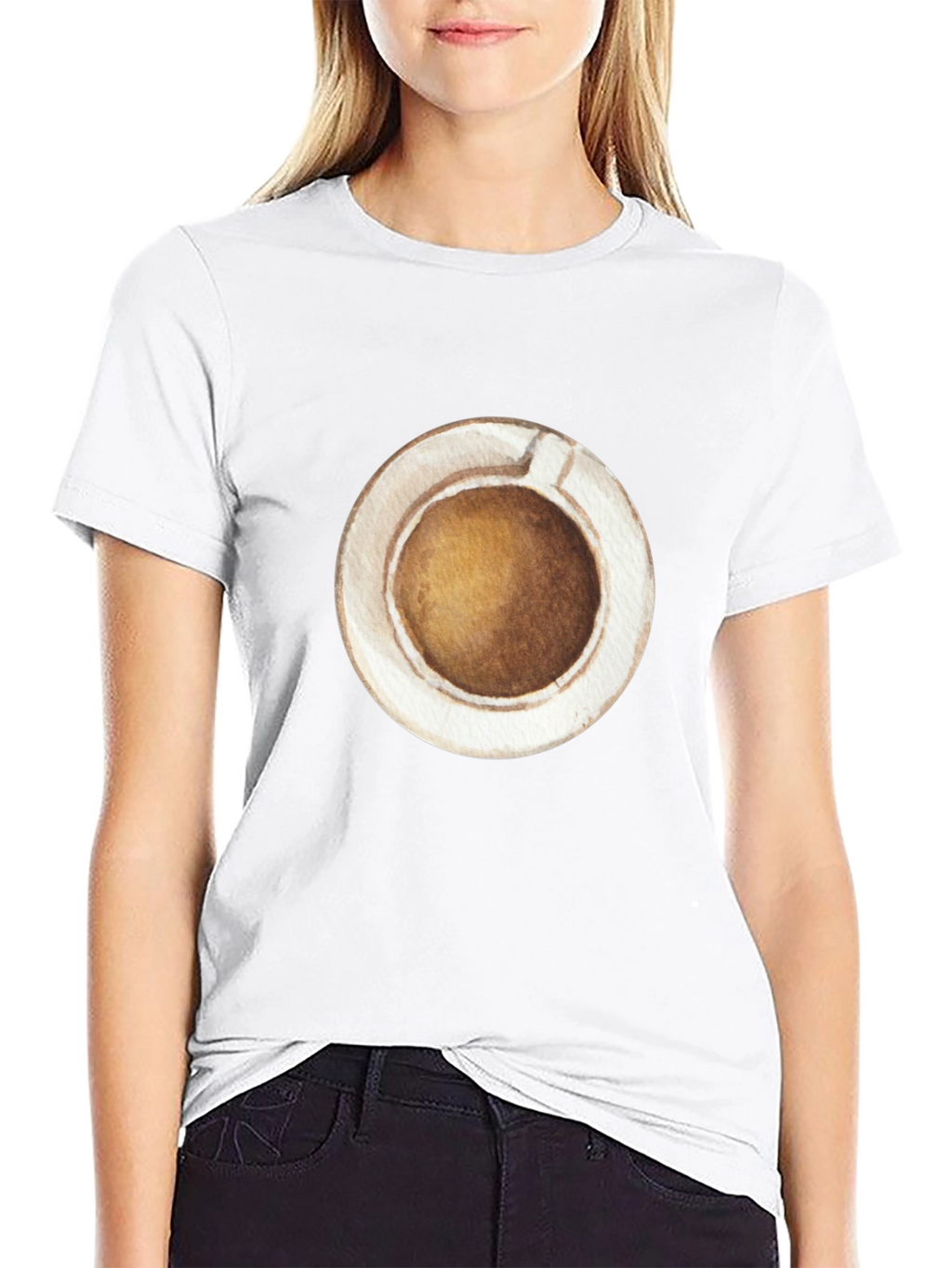 Coffee Cup Graphic Tee - Casual Black T-Shirt