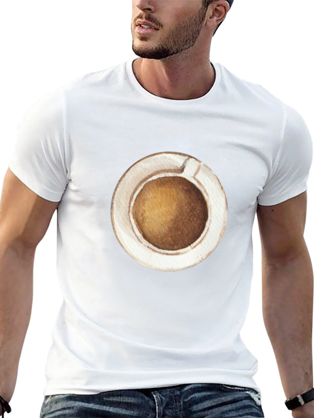 Coffee Cup Graphic Tee - Casual Black T-Shirt