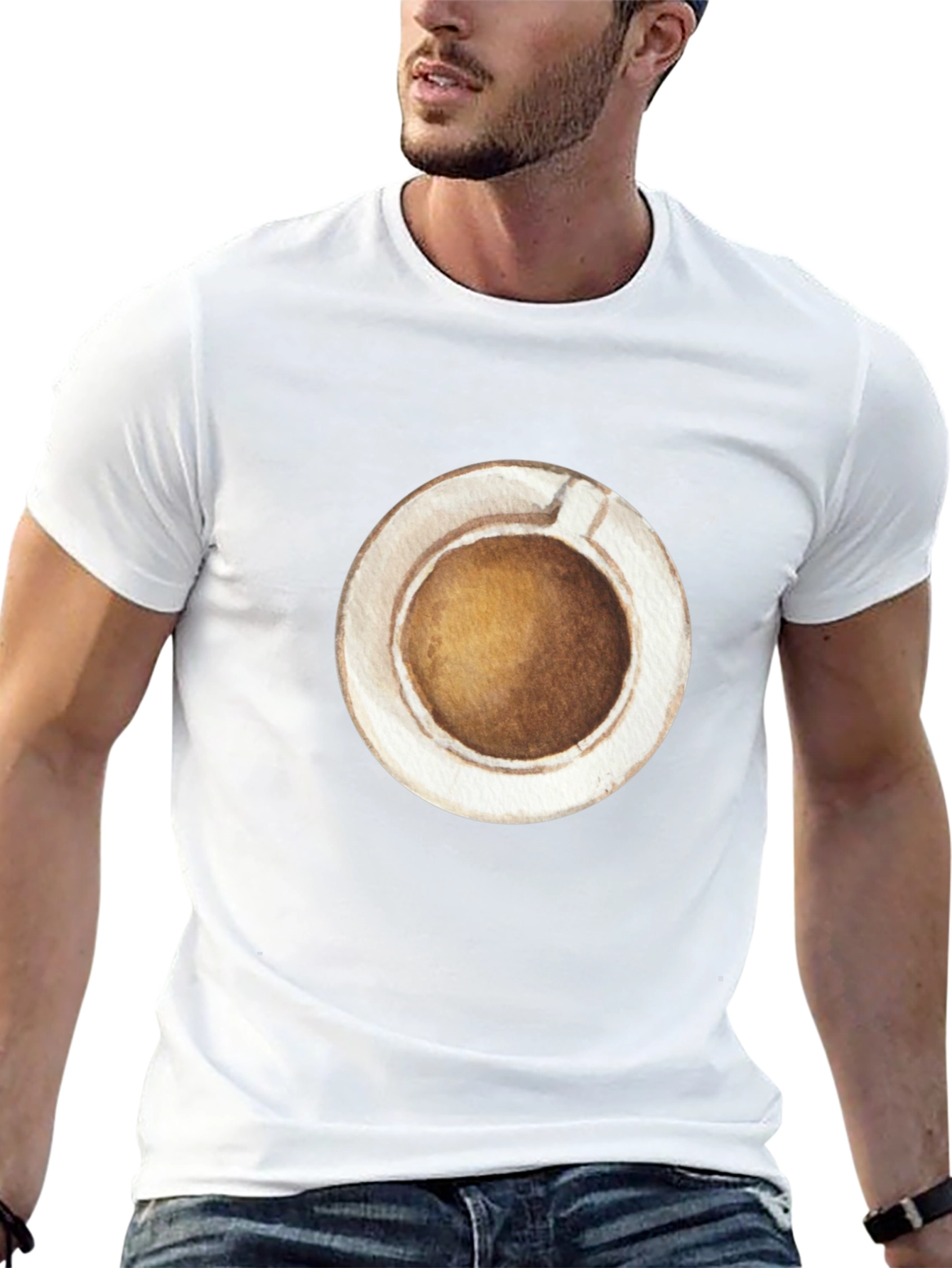 Coffee Cup Graphic Tee - Casual Black T-Shirt