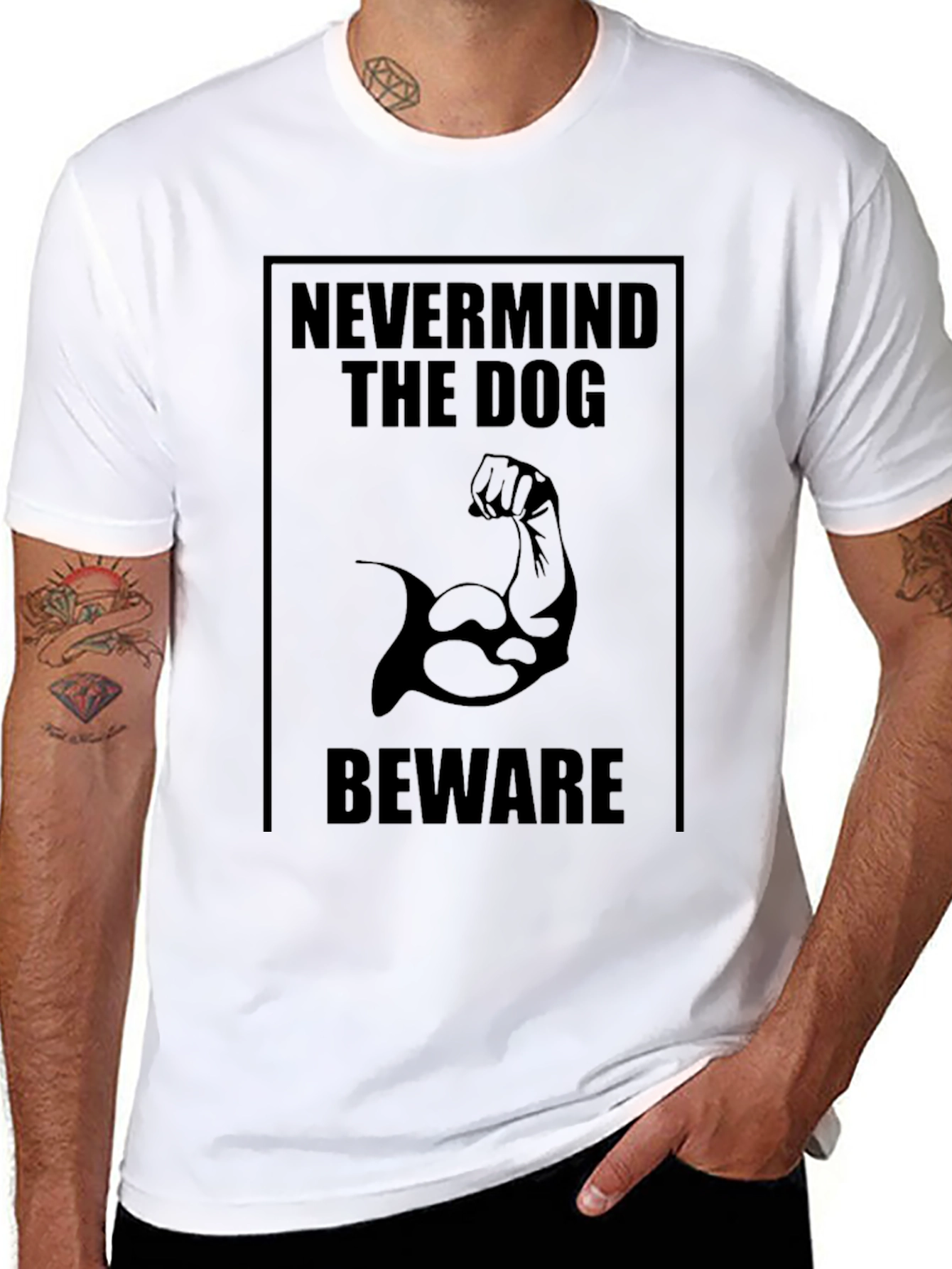 Nevermind the Dog Beware T-Shirt