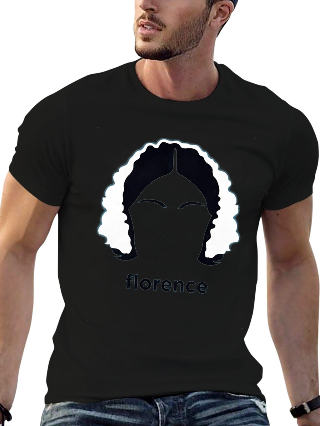 Florence Graphic Tee - Stylish Black T-Shirt