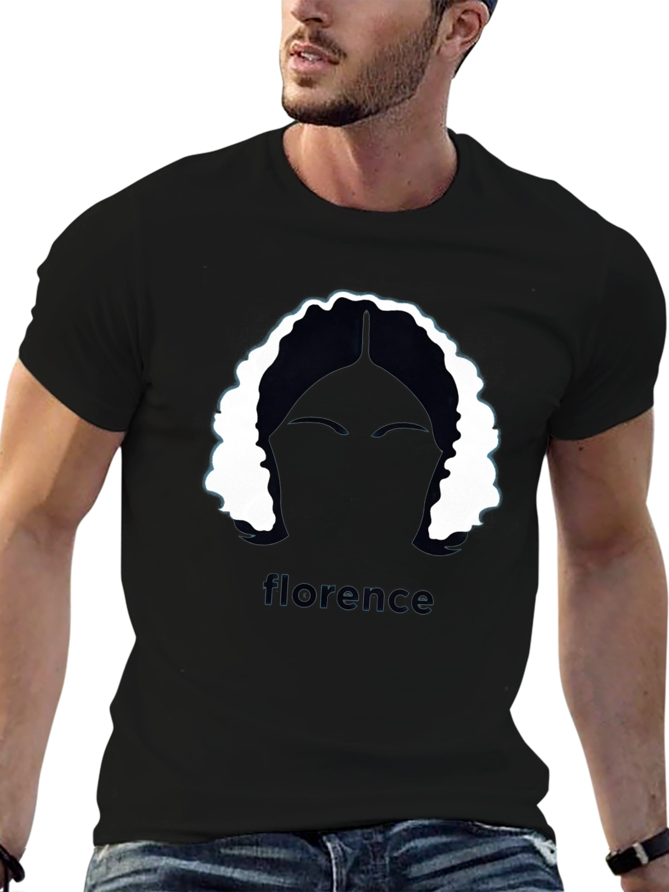 Florence Graphic Tee - Stylish Black T-Shirt