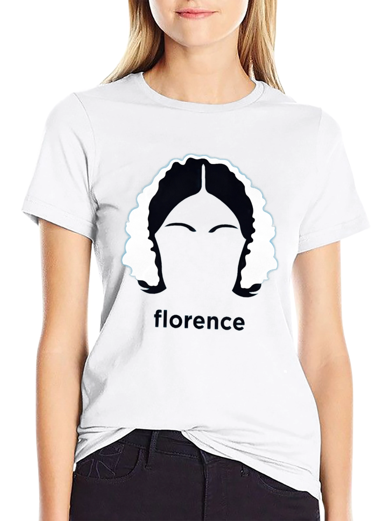 Florence Graphic Tee - Stylish Black T-Shirt