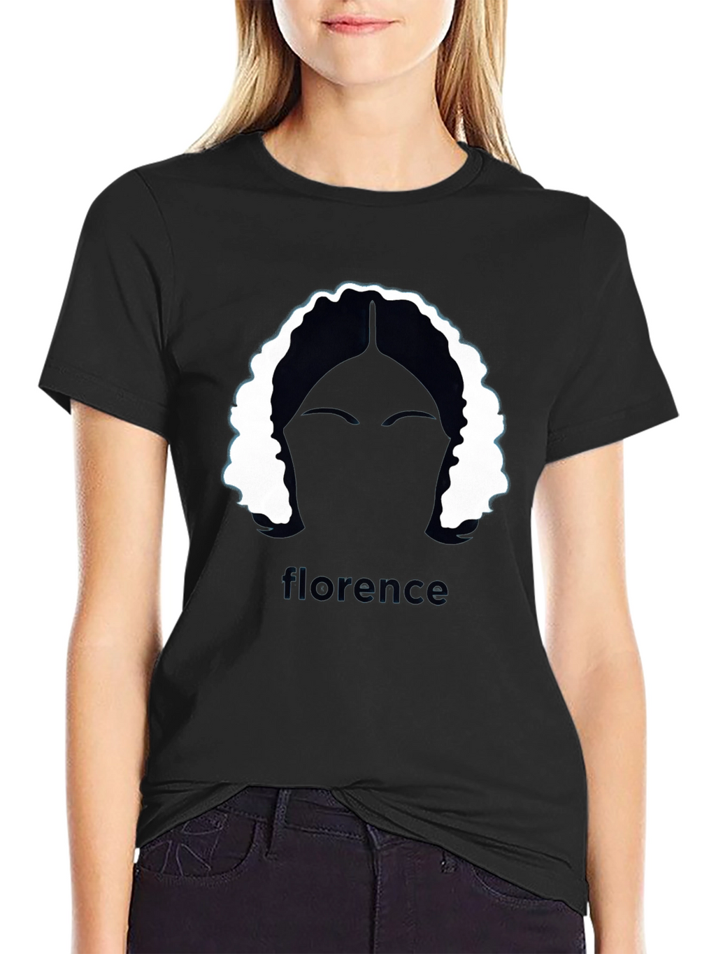 Florence Graphic Tee - Stylish Black T-Shirt