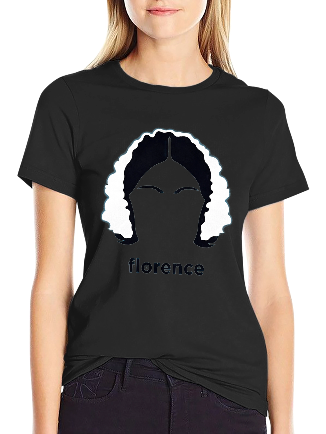 Florence Graphic Tee - Stylish Black T-Shirt