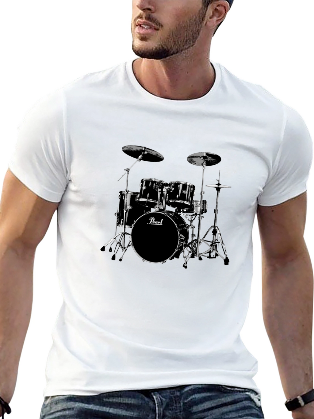 Drum Set Graphic Tee - Musicians Style!
