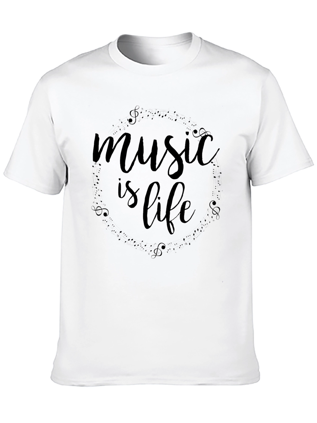 Music is Life Black Graphic T-Shirt