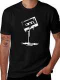 Retro Cassette Tape Graphic T-Shirt - Black