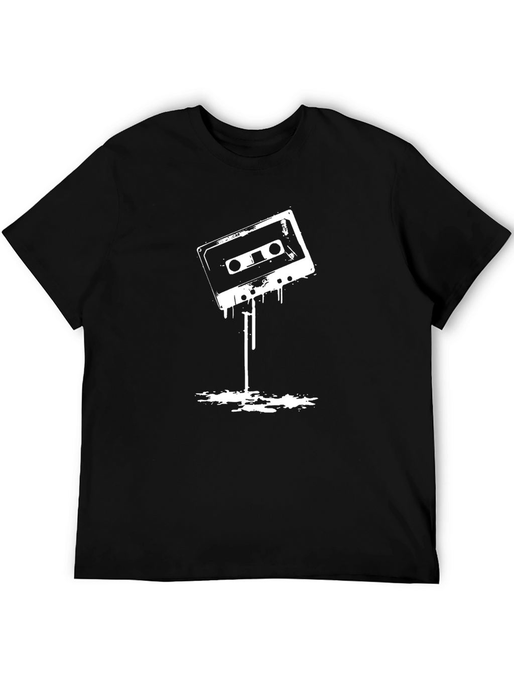 Retro Cassette Tape Graphic T-Shirt - Black