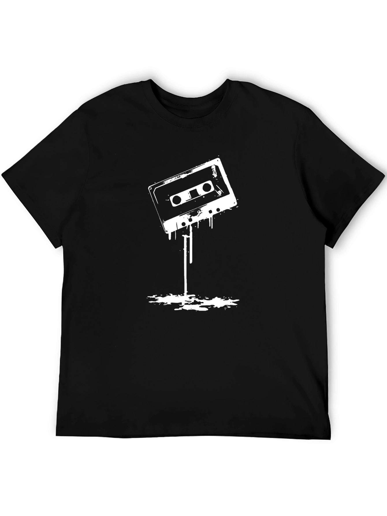 Retro Cassette Tape Graphic T-Shirt - Black