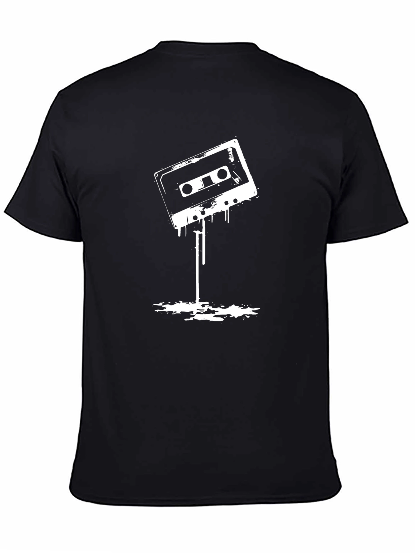 Retro Cassette Tape Graphic T-Shirt - Black