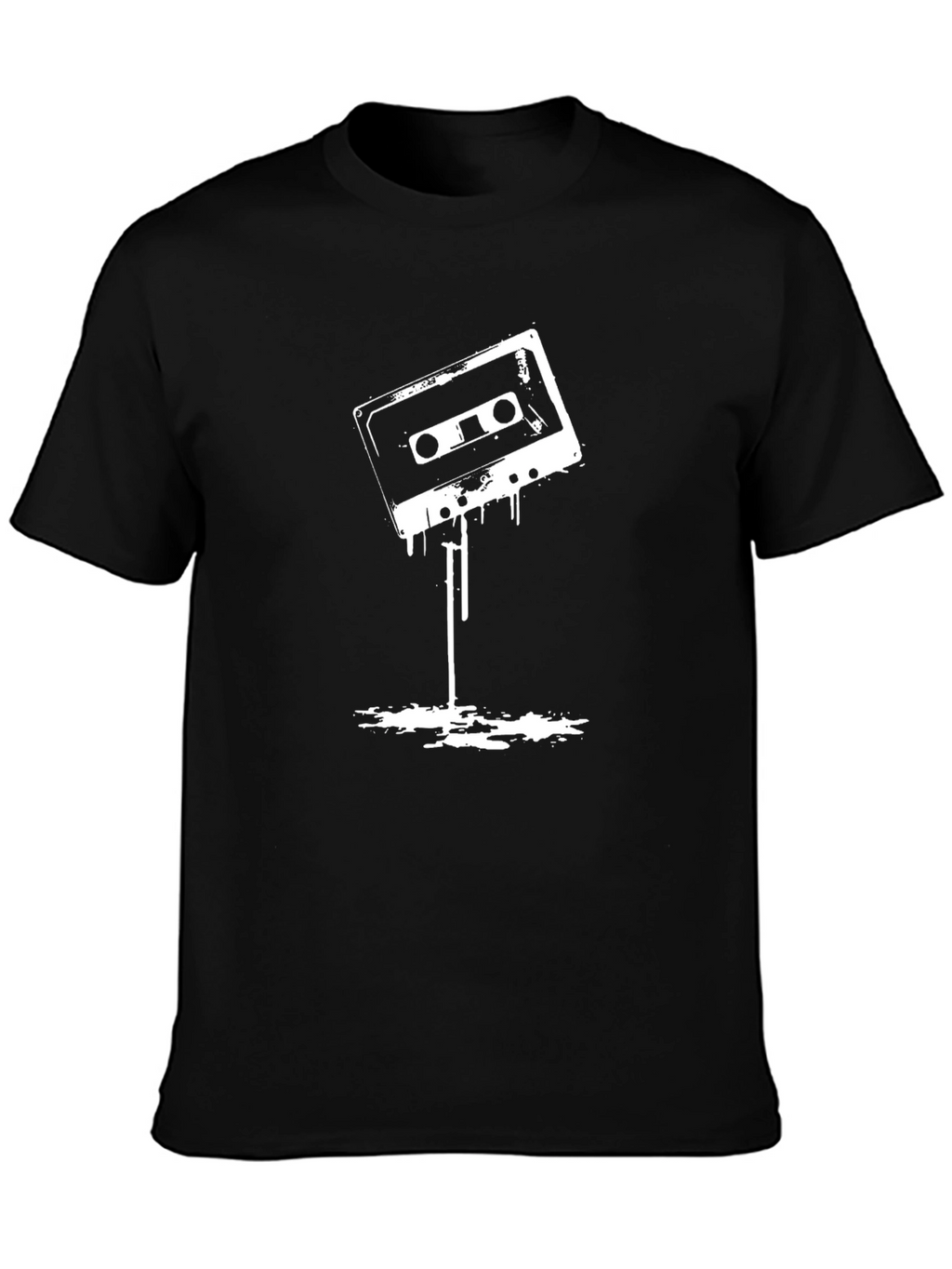 Retro Cassette Tape Graphic T-Shirt - Black