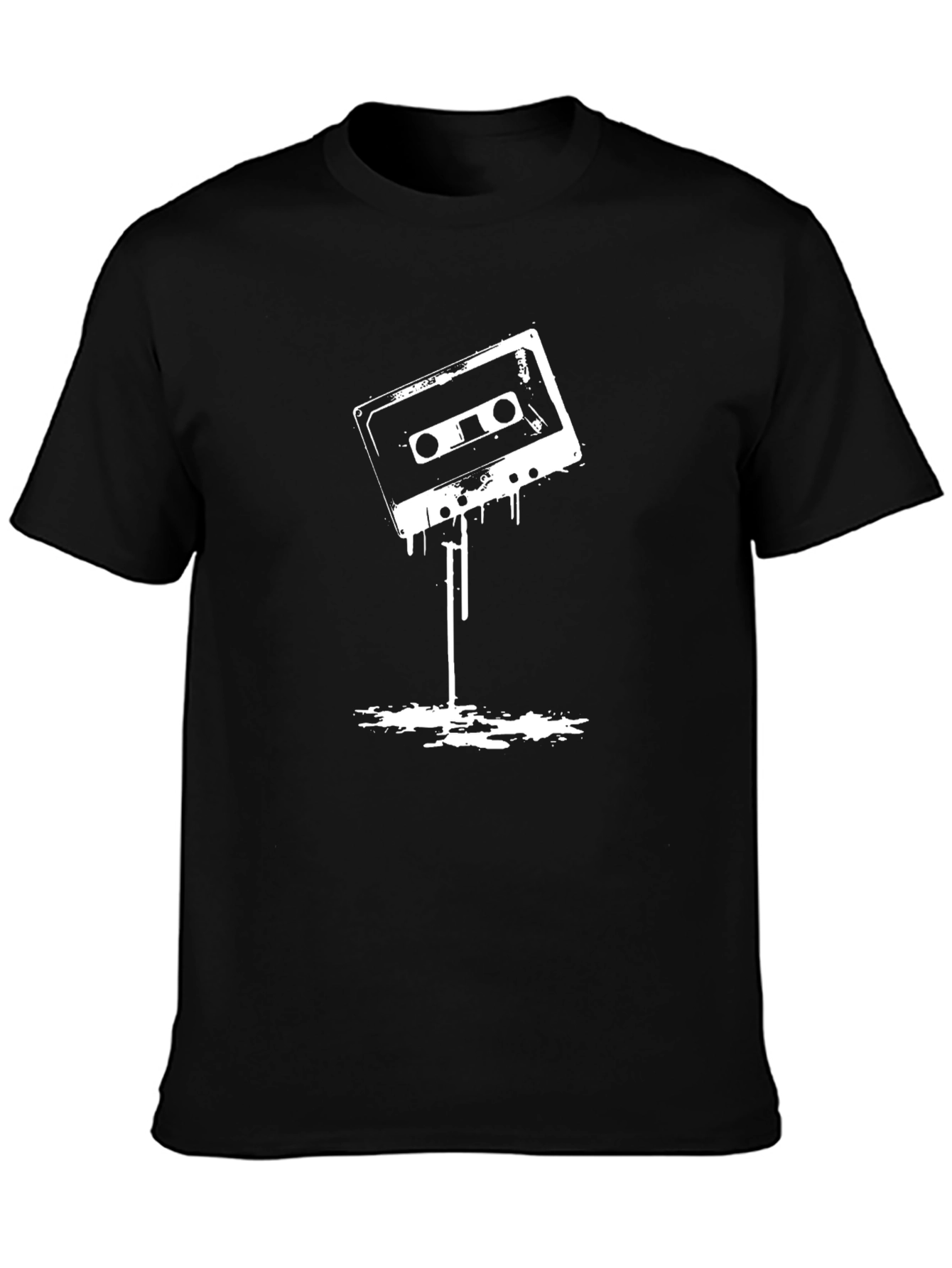 Retro Cassette Tape Graphic T-Shirt - Black