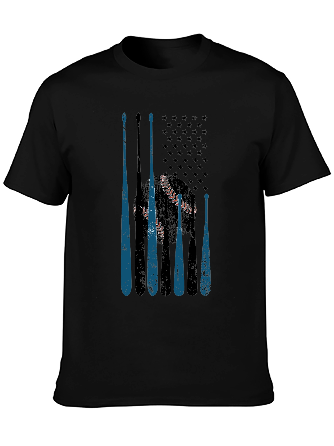Baseball American Flag T-Shirt