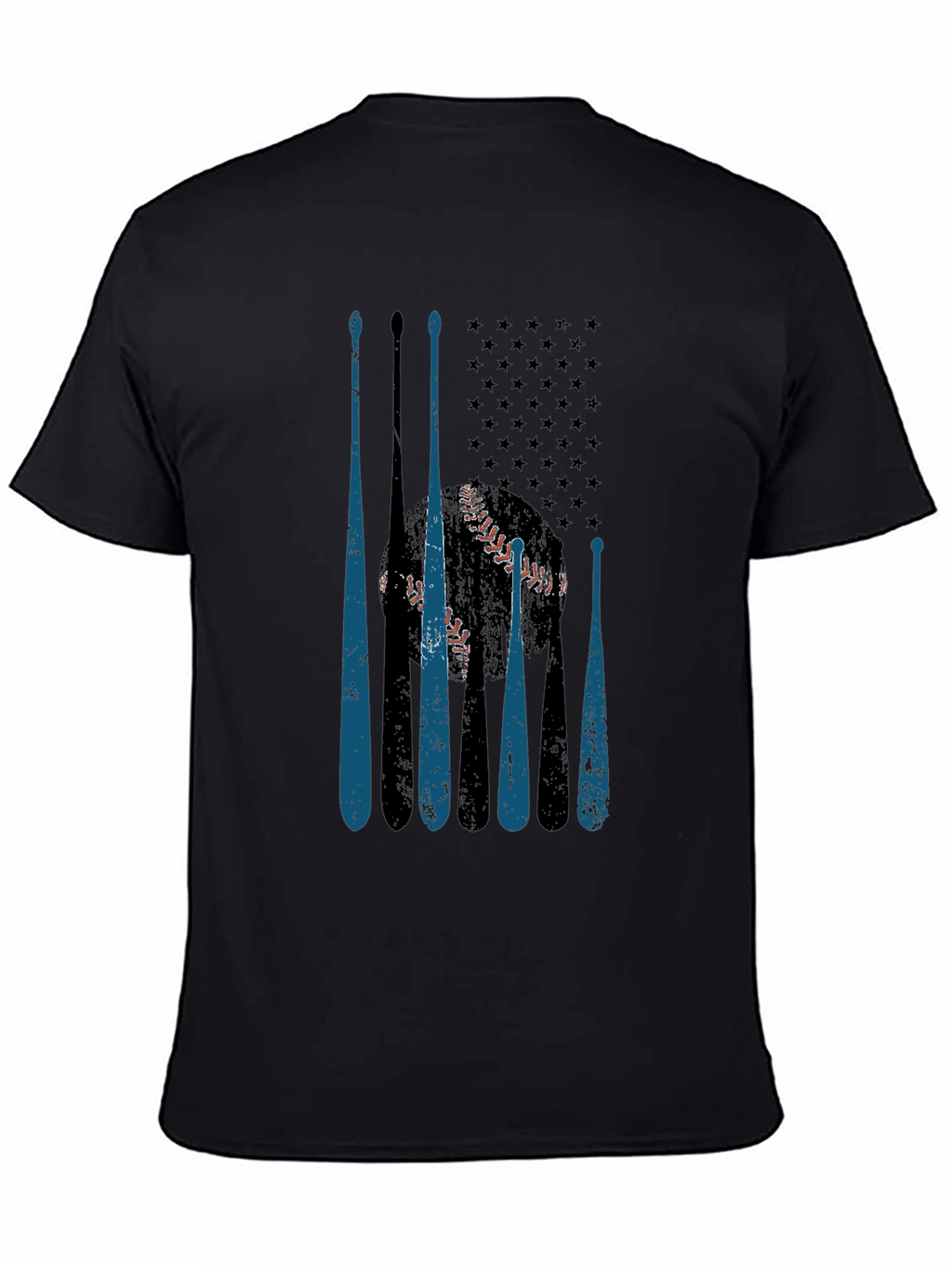 Baseball American Flag T-Shirt