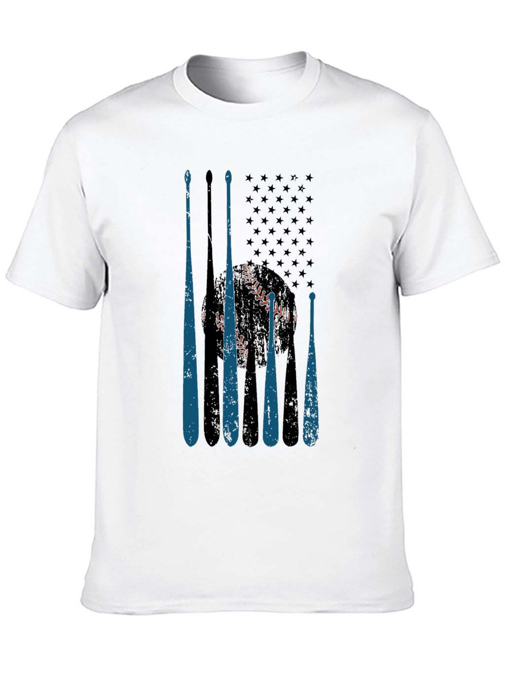 Baseball American Flag T-Shirt