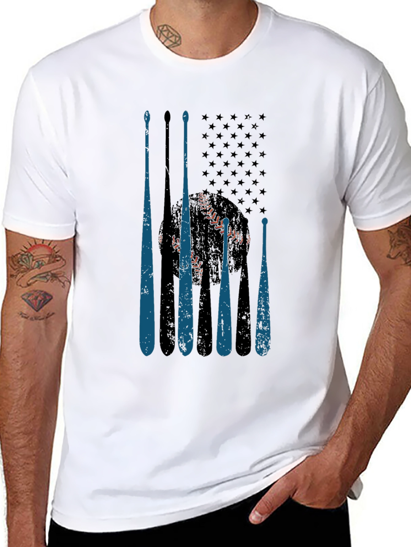 Baseball American Flag T-Shirt