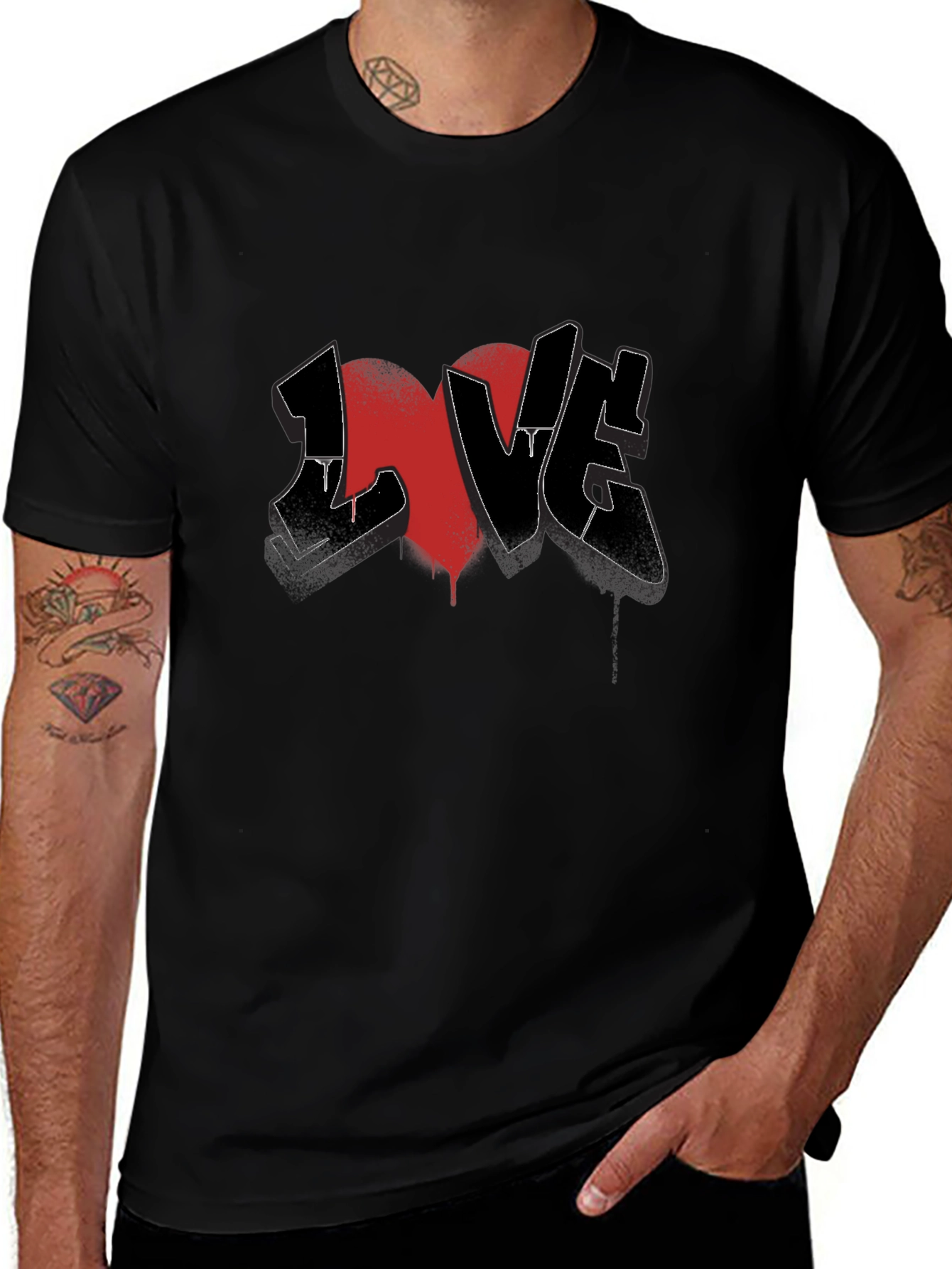 LOVE Graffiti Graphic Tee - Black