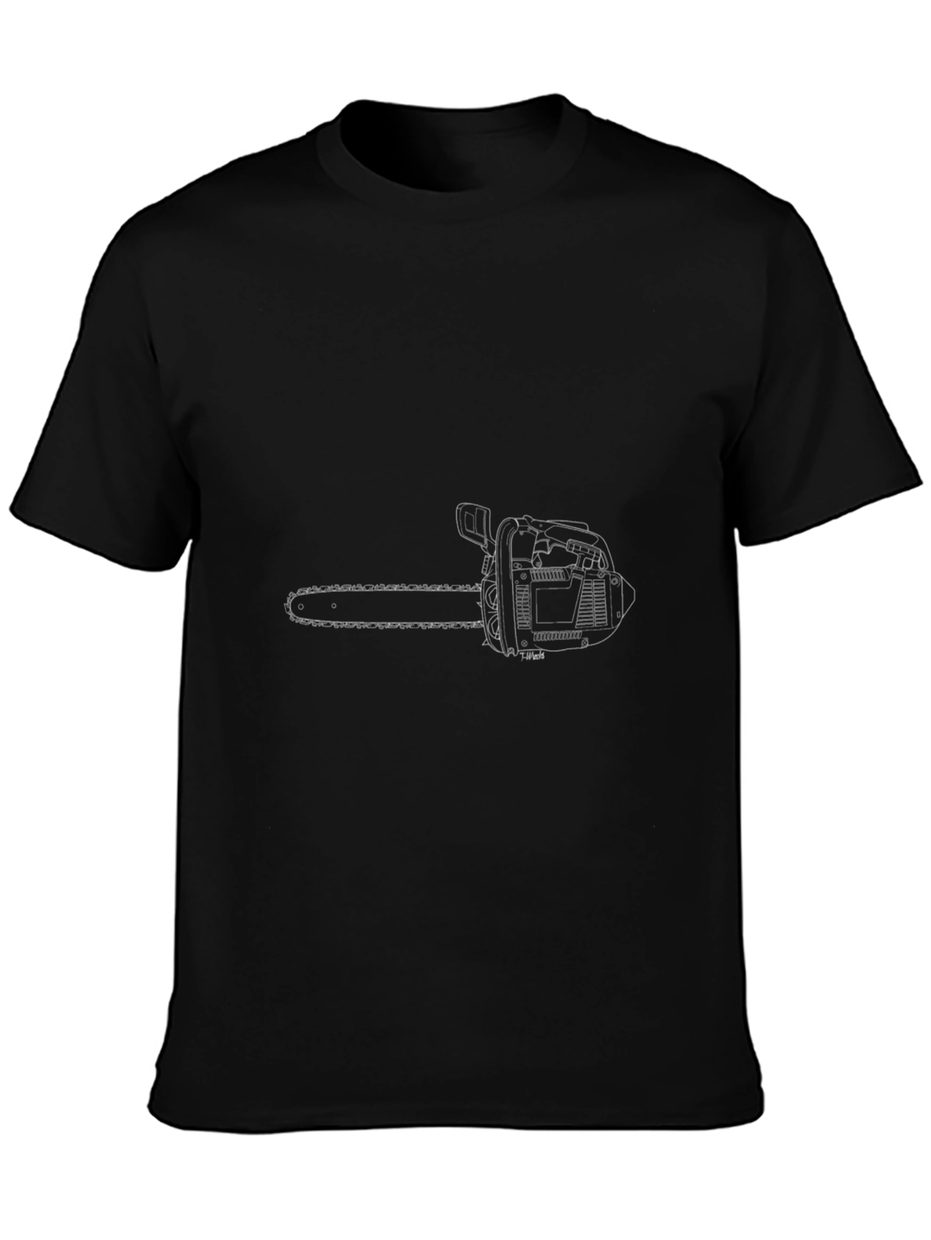 Chainsaw Outline Graphic Tee