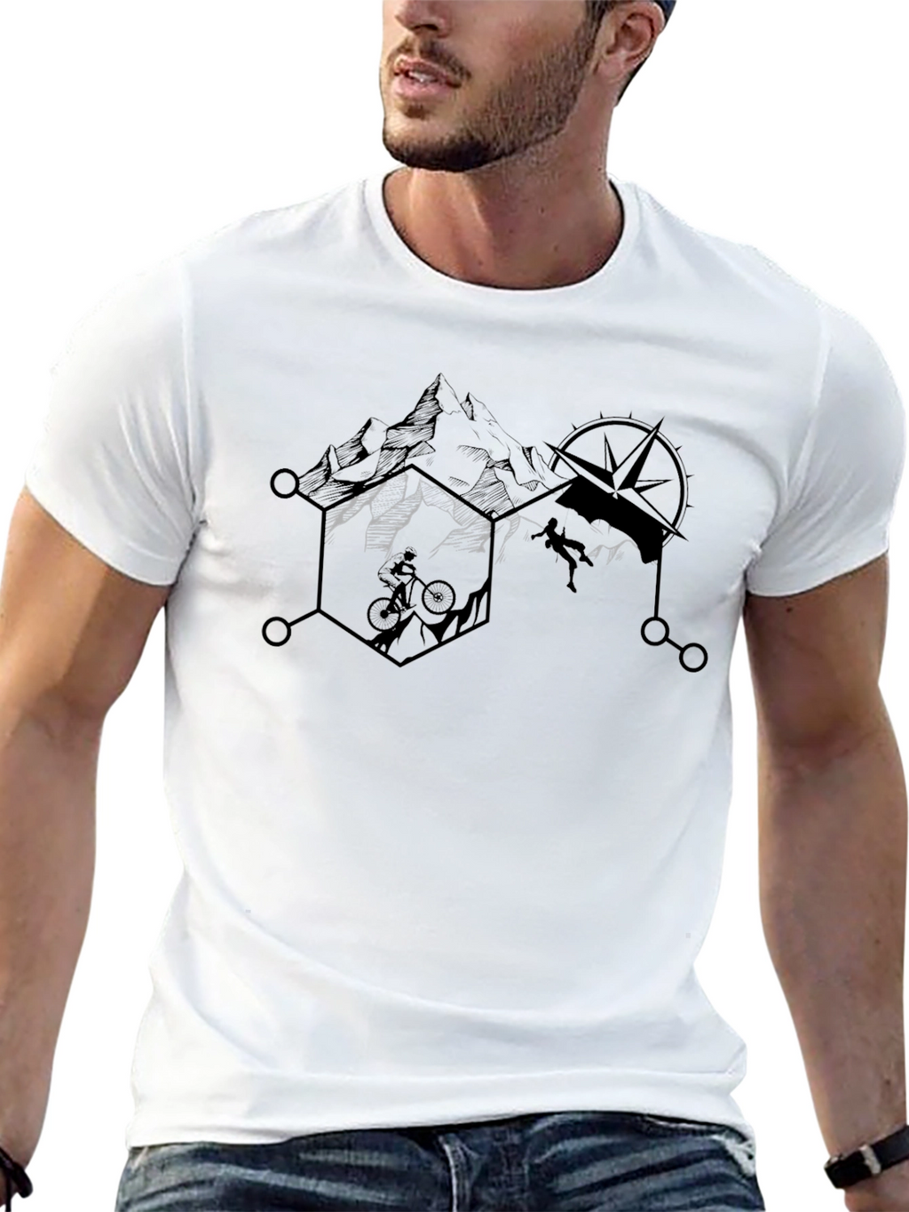 Adventure Design T-Shirt - Mountain Biker & Climber